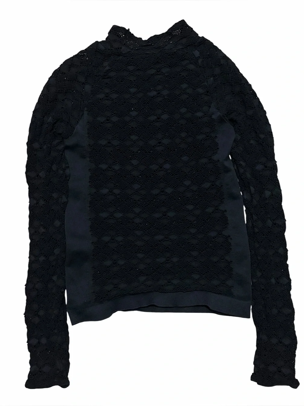 FREE PEOPLE Black Diamond Lace Mockneck Top